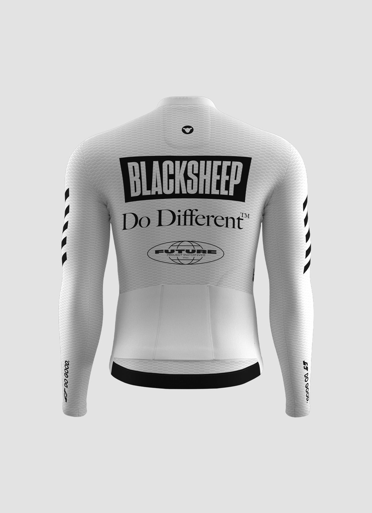 Men's Aero LS Jersey Future Mono White Black Sheep Cycling