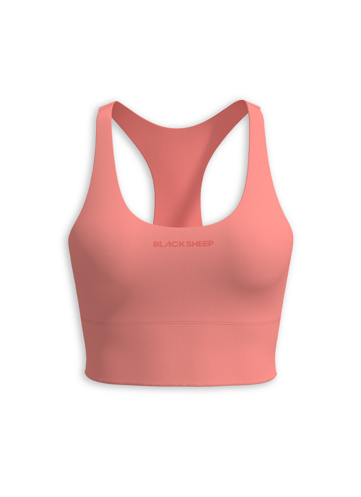 Women's Long Line Padded Crop - Super Coral