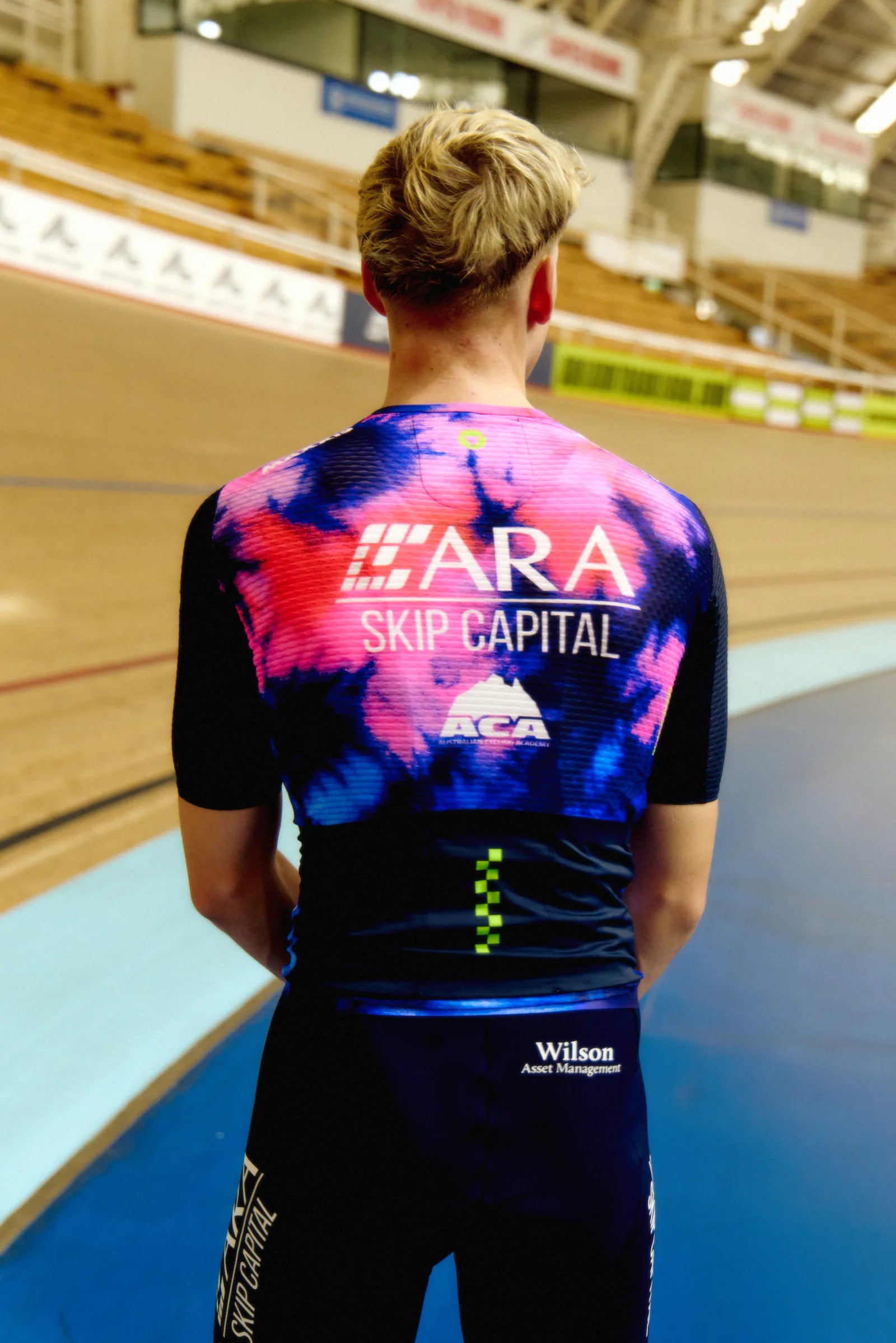 An Australian Cycling Academy rider at the track